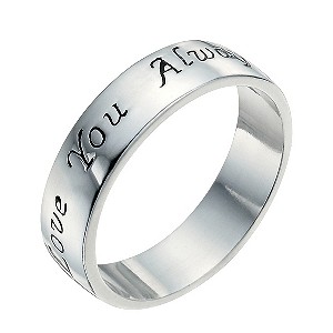 H Samuel Sterling Silver Love You Always Ring Size N