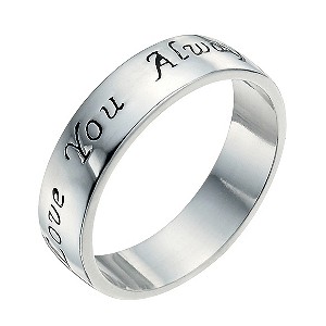 Sterling Silver Love You Always Ring Size P