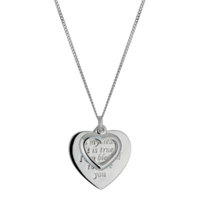 Sterling Silver Friends Heart Pendant