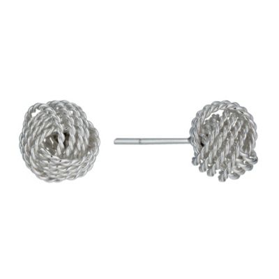 H Samuel Sterling Silver 10mm Fancy Knot Stud Earrings