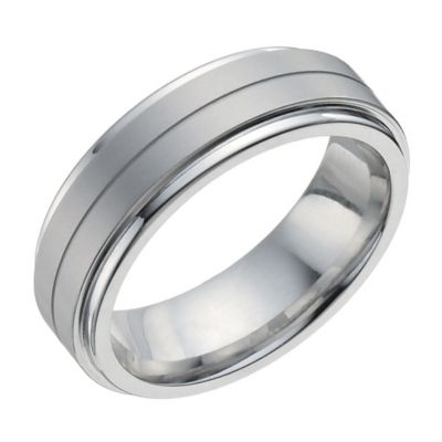 Cobalt 7mm flat matte & polished band ring - Product number 9949887