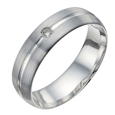 Palladium 6mm matte diamond ring - Product number 9950834