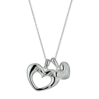 Sterling Silver Mother Daughter Pendant Necklace