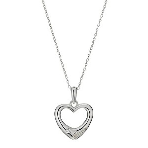 Sterling Silver and Cubic Zirconia Love Pendant