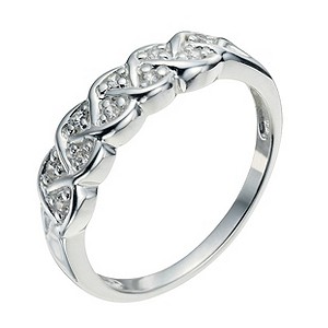 H Samuel Sterling Silver and Cubic Zirconia Crossover
