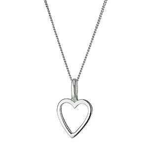 H Samuel Sterling Silver Slim Heart Pendant Necklace