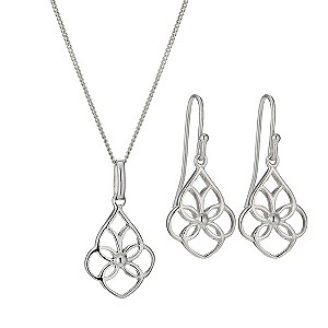 Sterling Silver Celtic Earring and Pendant Set