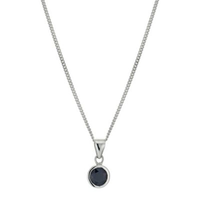 Sterling Silver and Sapphire Pendant Necklace