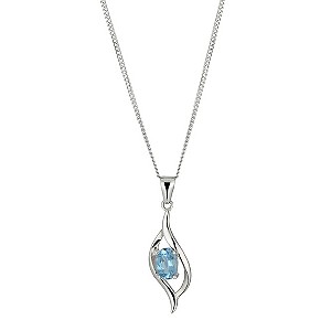 Sterling Silver and Blue Topaz Pendant Necklace