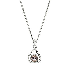 Sterling Silver and Vintage Rose Round Pendant