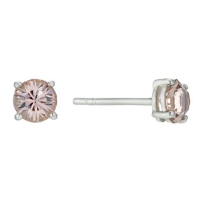 Viva Colour Sterling Silver and Vintage Rose Stud Earrings