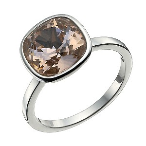 Viva Colour Sterling Silver Rose Crystal Ring Size N