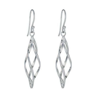 H Samuel Sterling Silver Cage Drop Earrings