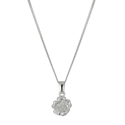 Sterling Silver Flower Pendant Necklace