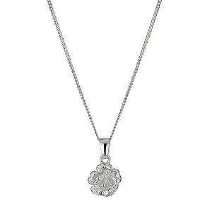 H Samuel Sterling Silver Flower Pendant Necklace