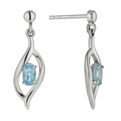 Sterling Silver and Blue Topaz Earrings