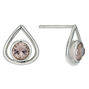 Sterling Silver & Vintage Rose Stud Earrings