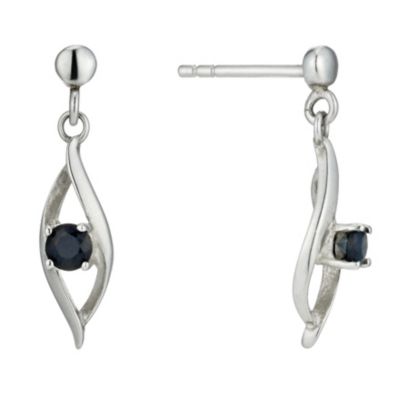 Viva Colour Sterling Silver and Sapphire Open Drop Earrings