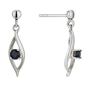 Viva Colour Sterling Silver and Sapphire Open Drop Earrings