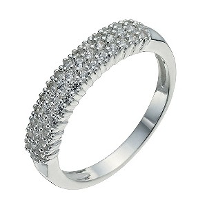 Sterling Silver & Cubic Zirconia Band Ring Size NSterling Silver & Cubic Zirconia Band Ring Size N