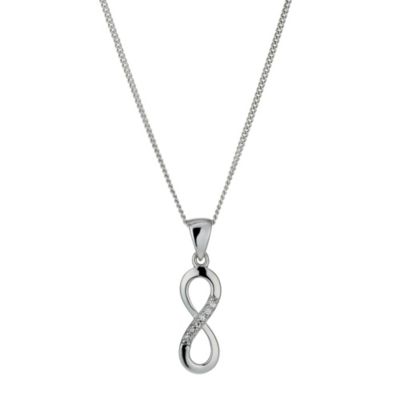 H Samuel Sterling Silver and Cubic Zirconia Infinity