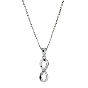 H Samuel Sterling Silver and Cubic Zirconia Infinity