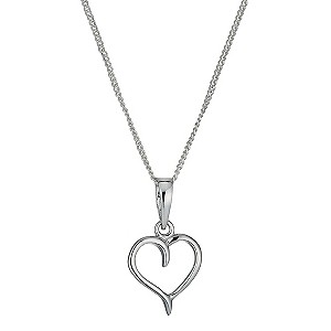 H Samuel Sterling Silver Heart Pendant Necklace