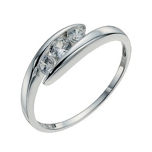 H Samuel Sterling Silver and Cubic Zirconia Three Stone
