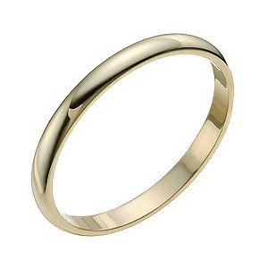 9ct Yellow Gold 2mm Extra Heavy D-shaped Ring