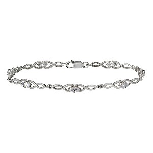 Sterling Silver & Cubic Zirconia Figure Of Eight Bracelet