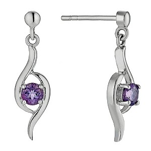 Viva Colour Sterling Silver and Amethyst Double Wave Drop