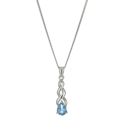 Viva Colour Sterling Silver and Blue Topaz Twist Pendant