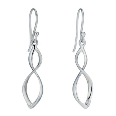 H Samuel Sterling Silver Figure of Eight Drop Earrings