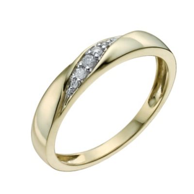 9ct Yellow Diamond Set Ring