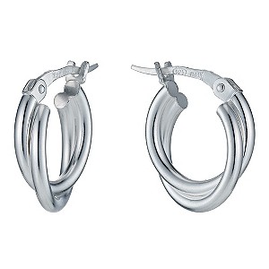 Sterling Silver Double Hoop Creole Earrings