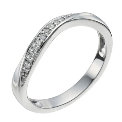 H Samuel Sterling Silver Shaped Diamond Band