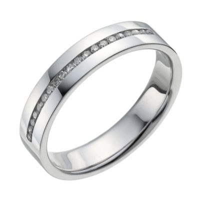 Sterling Silver Channel Set 10 Point Diamond Ring