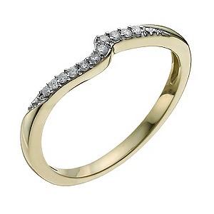 H Samuel 9ct Yellow Gold Shaped Diamond Ring