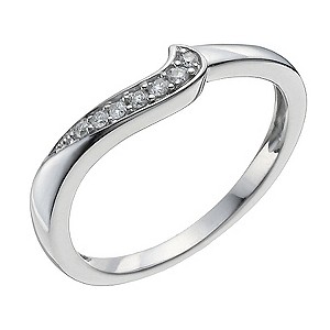 9ct White Gold Shaped Diamond Ring