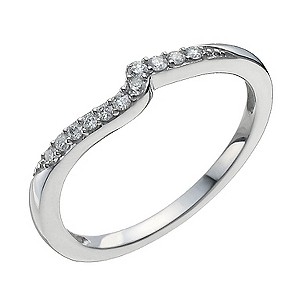 9ct White Gold Shaped Diamond Ring