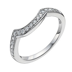 18ct White Gold One Fifth Carat Diamond Shaped Ring