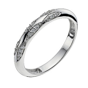 9ct White Gold 10 Point Diamond Fancy Ring