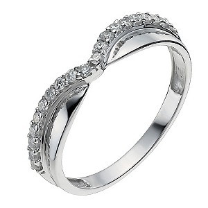 9ct White Gold Shaped One Fifth Carat Diamond Ring