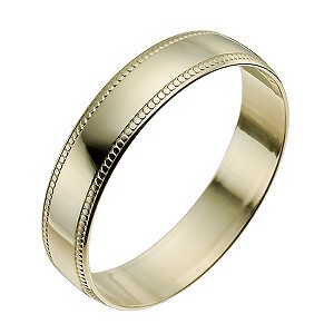 9ct Yellow Gold 4mm Milgrain Edge Ring