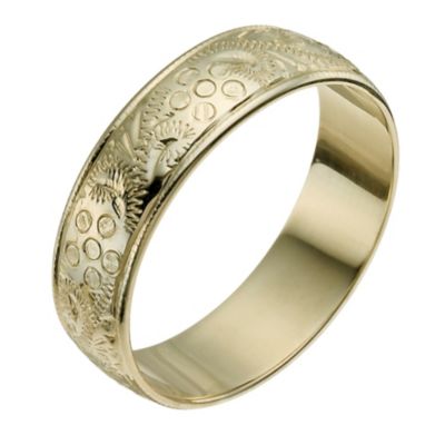 9ct Yellow Gold 5mm Flower Cut Ring - Product number 9965718
