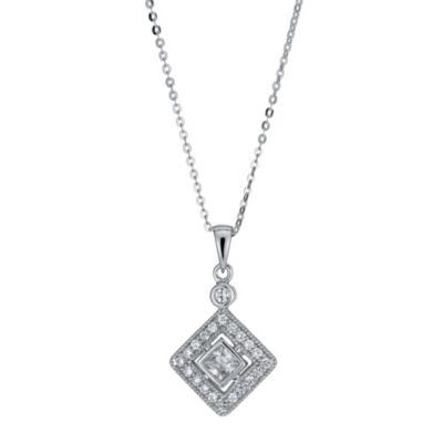 Sterling silver pave cubic zirconia pendant - Product number 9967044