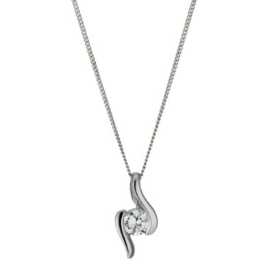 Sterling silver cubic zirconia twist pendant - Product number 9967117