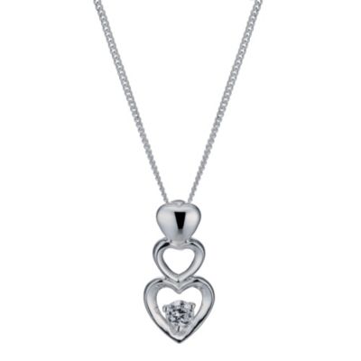 Sterling silver & cubic zirconia triple heart pendant - Product number 9967125