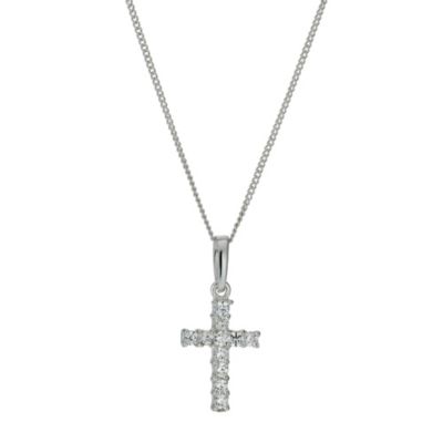 Sterling silver cubic zirconia cross pendant - Product number 9967176