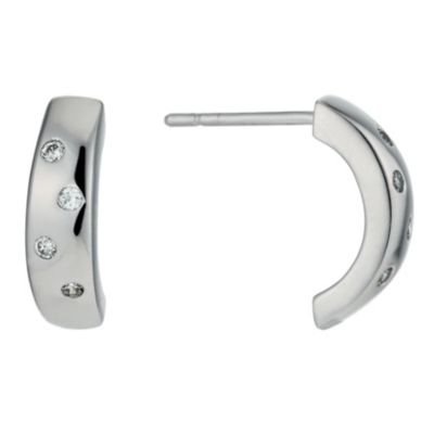Sterling silver cubic zirconia scatter earrings - Product number 9967443